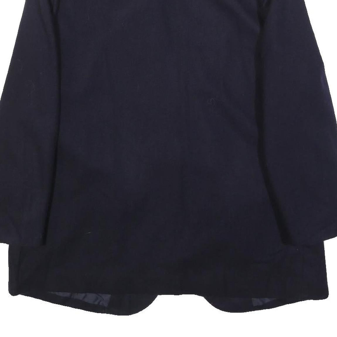 BLOCK ISLAND Womens Navy Blue Wool Blazer Jacket M Button Plain Classic