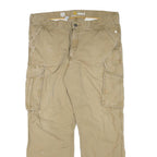 CARHARTT Mens Cotton Blend Beige Relaxed Cargo Trousers W38 L30 Workwear