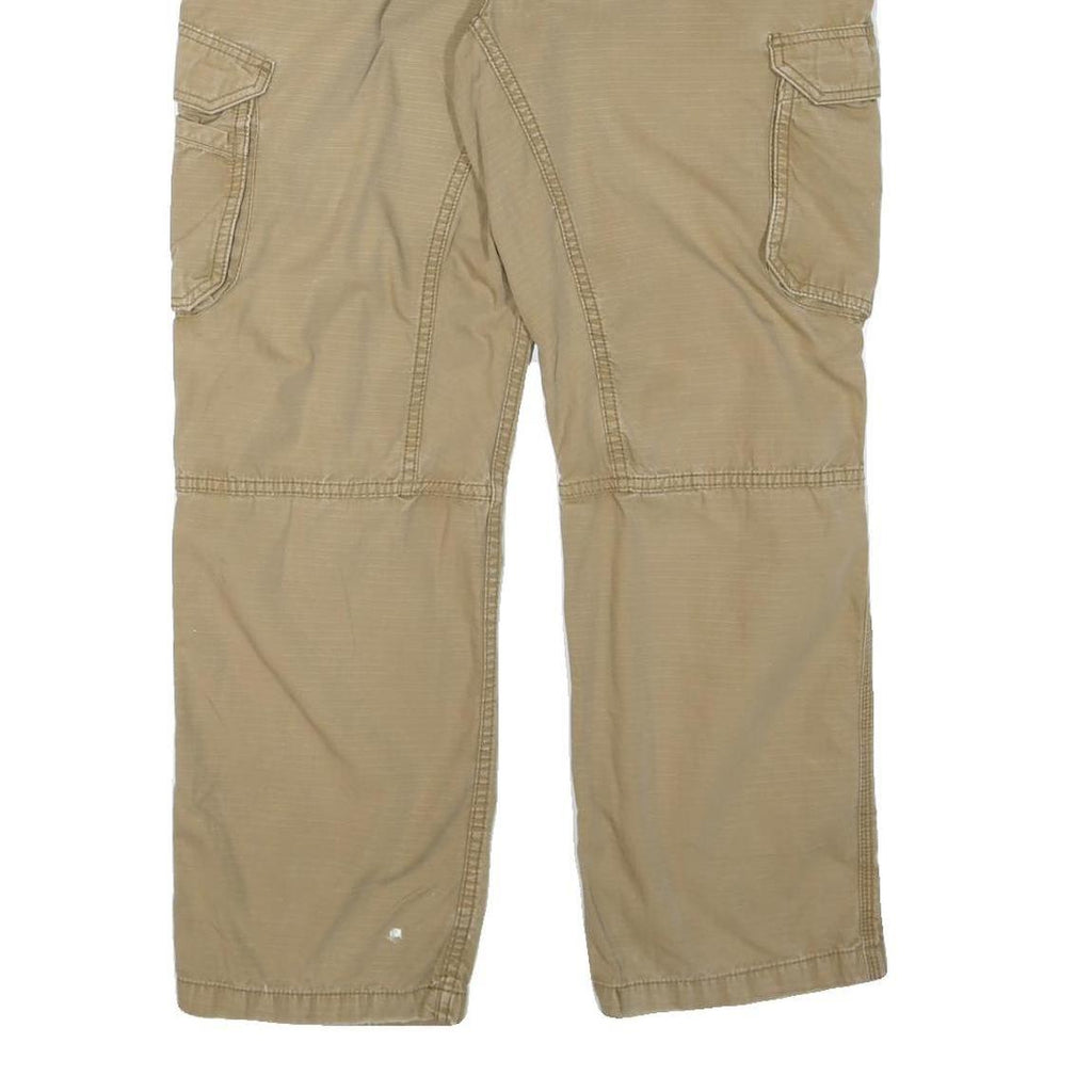 CARHARTT Mens Cotton Blend Beige Relaxed Cargo Trousers W38 L30 Workwear