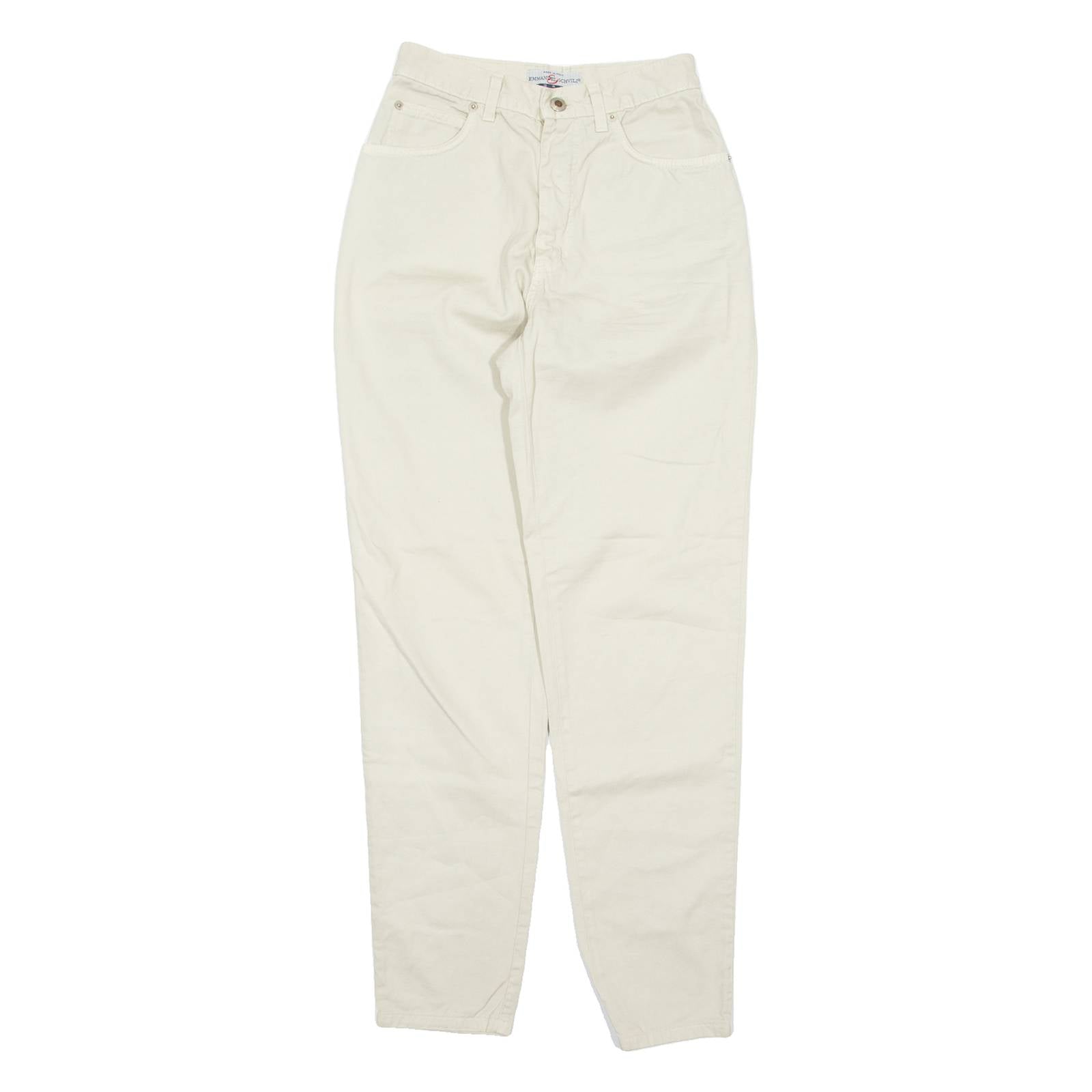 EMMANUEL SCHVILI Betty Boop Mens Trousers Cream Tapered 90s W24 L30