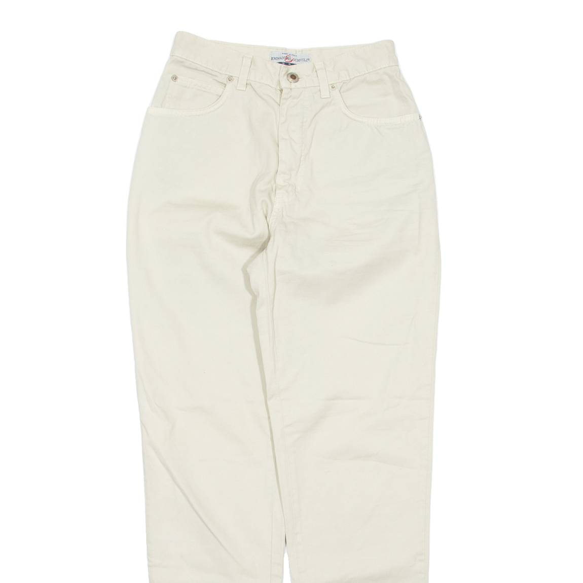 EMMANUEL SCHVILI Betty Boop Mens Trousers Cream Tapered 90s W24 L30