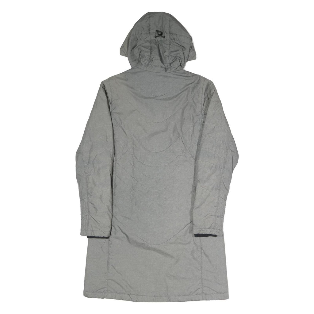 JACK WOLFSKIN Womens Grey Outdoor Jacket UK 10 Polyester Blend Hooded Quilted