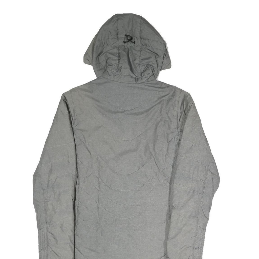 JACK WOLFSKIN Womens Grey Outdoor Jacket UK 10 Polyester Blend Hooded Quilted