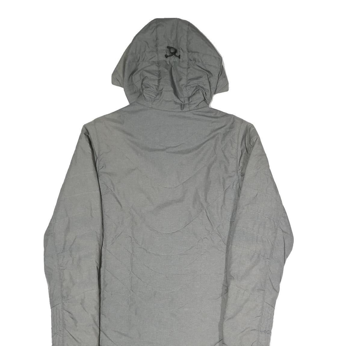 JACK WOLFSKIN Womens Grey Outdoor Jacket UK 10 Polyester Blend Hooded Quilted