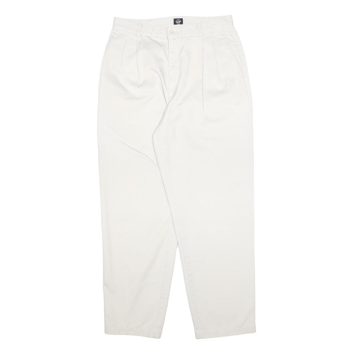 DOCKERS Womens Cotton White Relaxed Tapered Trousers W30 L29 Classic Casual