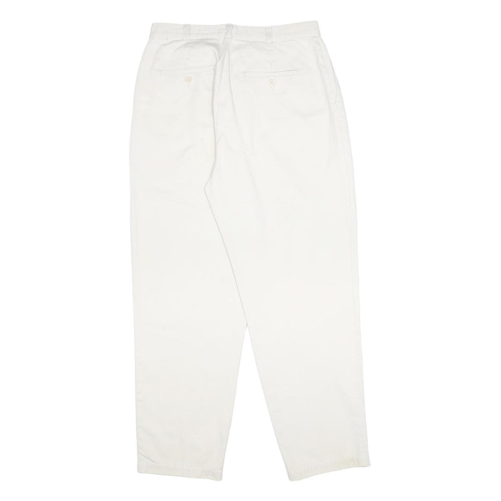 DOCKERS Womens Cotton White Relaxed Tapered Trousers W30 L29 Classic Casual