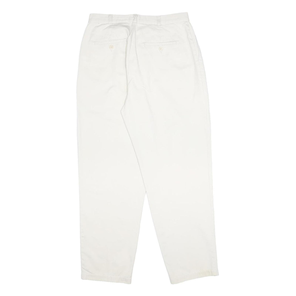 DOCKERS Womens Cotton White Relaxed Tapered Trousers W30 L29 Classic Casual