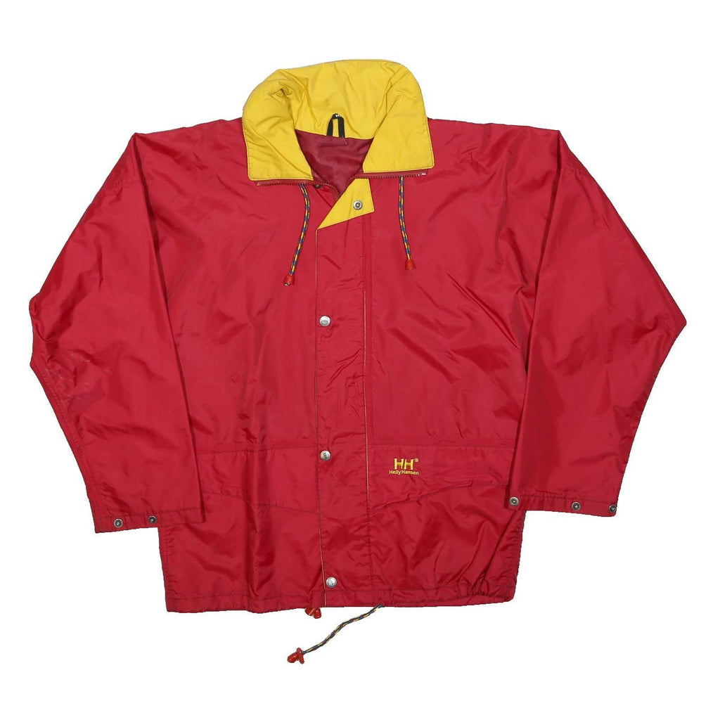 HELLY HANSEN Mens Red & Yellow Outdoor Jacket XS Polyester Zip Retro Sportswear