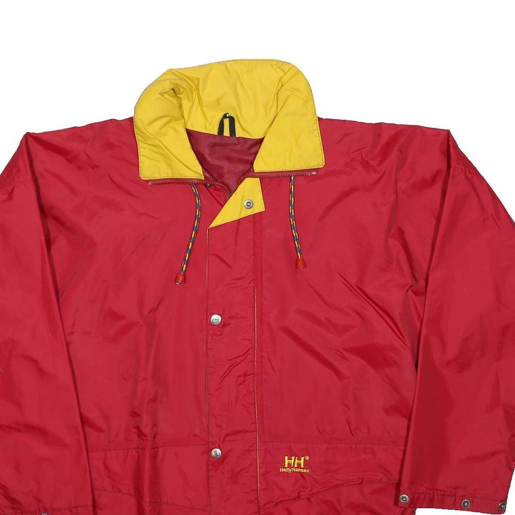 HELLY HANSEN Mens Red & Yellow Outdoor Jacket XS Polyester Zip Retro Sportswear