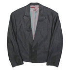 COPY RIGHT Mens Black Jacket L Polyester Blend Button Classic Plain Formal