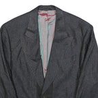 COPY RIGHT Mens Black Jacket L Polyester Blend Button Classic Plain Formal