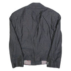 COPY RIGHT Mens Black Jacket L Polyester Blend Button Classic Plain Formal