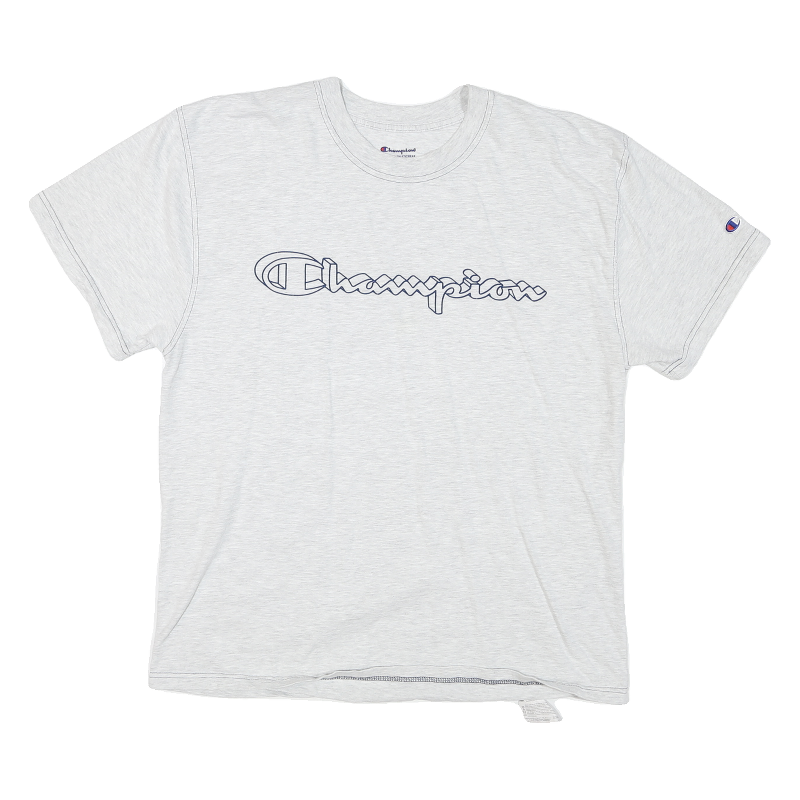 CHAMPION Mens White Graphic T-Shirt XL Short Sleeve Crew Neck Classic Cotton