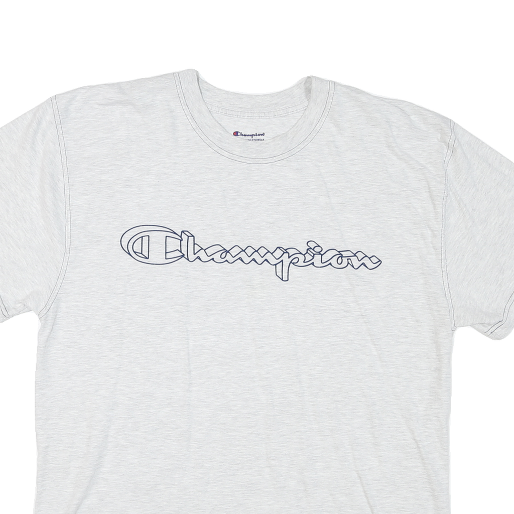 CHAMPION Mens White Graphic T-Shirt XL Short Sleeve Crew Neck Classic Cotton