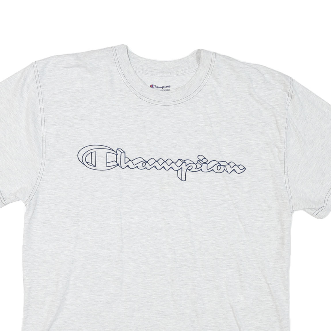 CHAMPION Mens White Graphic T-Shirt XL Short Sleeve Crew Neck Classic Cotton