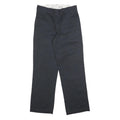 DICKIES Mens Regular Black Cotton Blend Trousers W30 L30 Classic Straight Zip