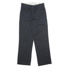 DICKIES Mens Regular Black Cotton Blend Trousers W30 L30 Classic Straight Zip