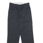DICKIES Mens Regular Black Cotton Blend Trousers W30 L30 Classic Straight Zip