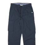 H&M Mens Cotton Blend Navy Relaxed Cargo Trousers W29 L29 Drawstring Casual