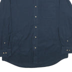 KNIGHTSBRIDGE Mens Navy Blue Shirt L Cotton Button-Down Long Sleeve Casual