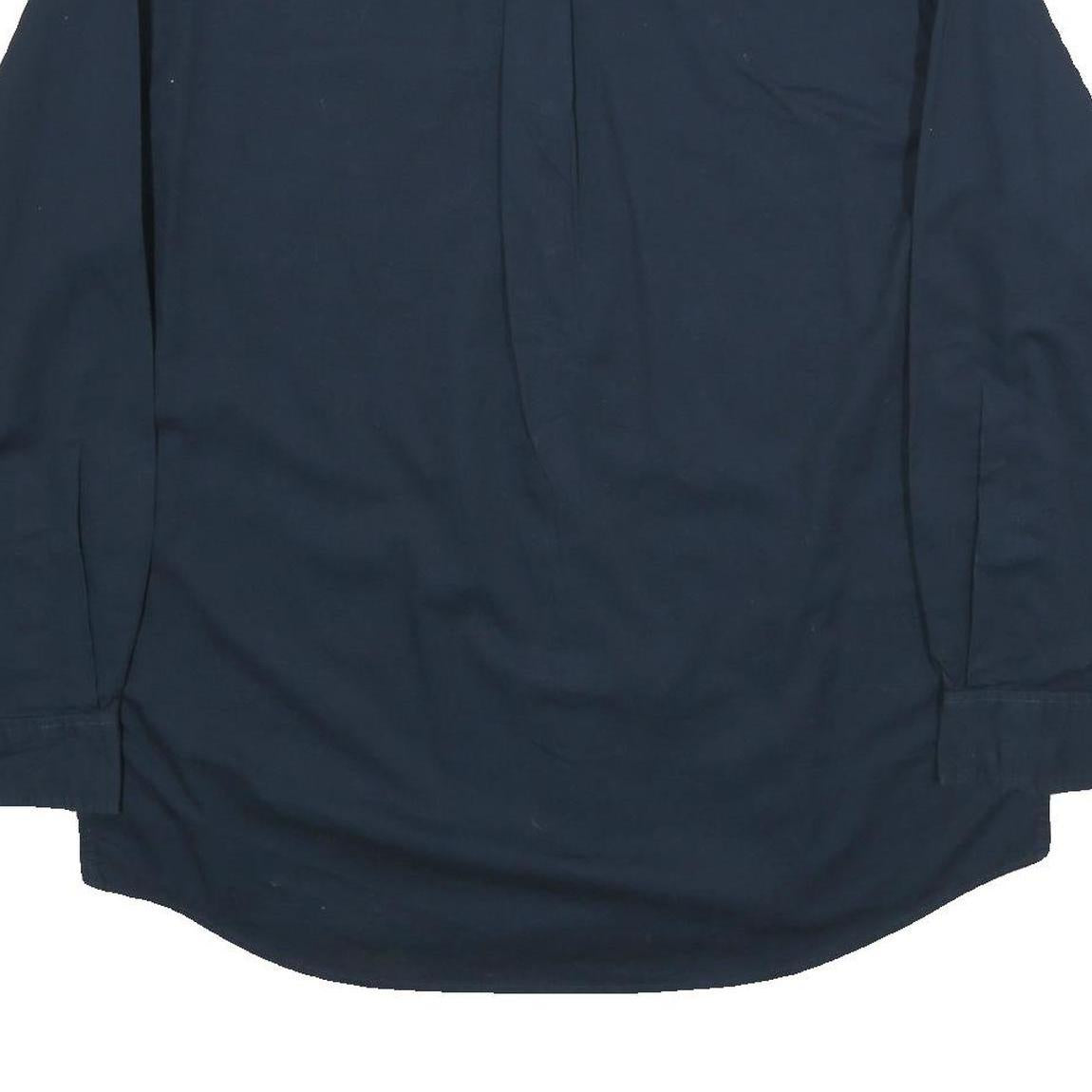 KNIGHTSBRIDGE Mens Navy Blue Shirt L Cotton Button-Down Long Sleeve Casual