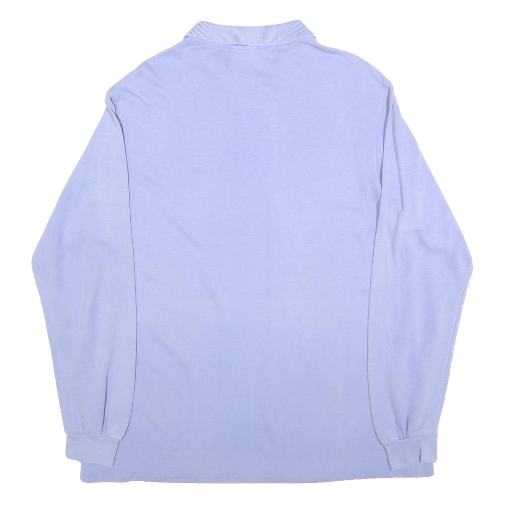 LACOSTE Mens Blue Long Sleeve Cotton Polo Shirt L Classic Fit Casual
