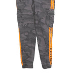 BLACK SQUAD Mens Cotton Blend Slim Tapered Black Camouflage Orange Stripe