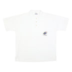 MUSSFELDT DESIGN Mens White Cotton Polo Shirt L St Thomas Pocket Print