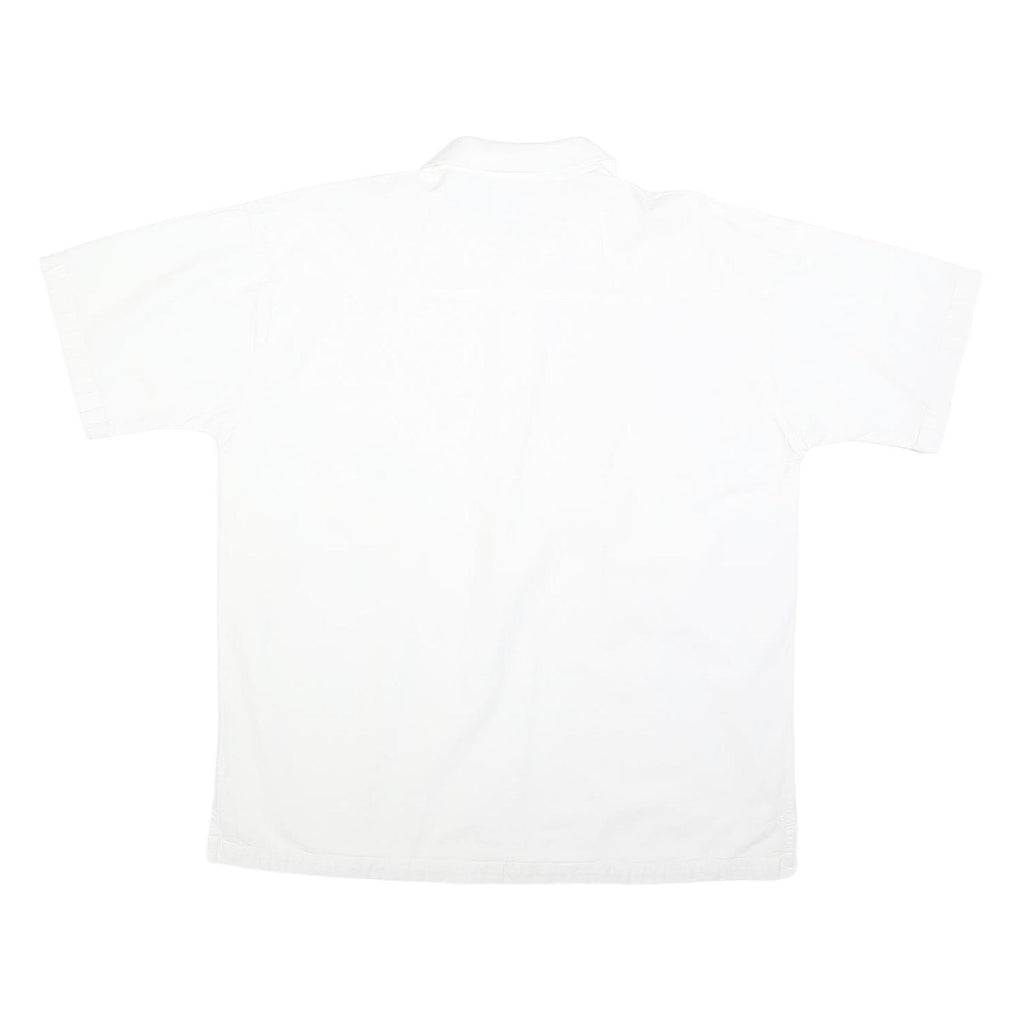 MUSSFELDT DESIGN Mens White Cotton Polo Shirt L St Thomas Pocket Print