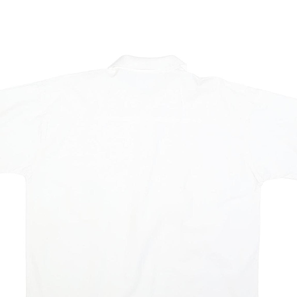 MUSSFELDT DESIGN Mens White Cotton Polo Shirt L St Thomas Pocket Print