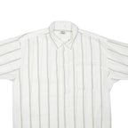 BAPST Mens Shirt White Striped L