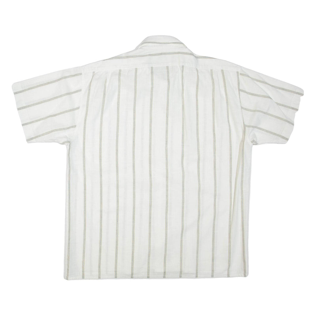 BAPST Mens Shirt White Striped L