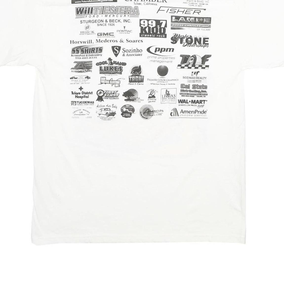 HANES Mens White Cars On K 2008 Graphic T-Shirt L Short Sleeve Crew Neck Casual