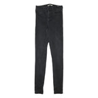 LEVI'S Womens Slim Black Skinny Denim Dark Jeans W26 L33 Stylish Zip