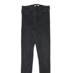 LEVI'S Womens Slim Black Skinny Denim Dark Jeans W26 L33 Stylish Zip