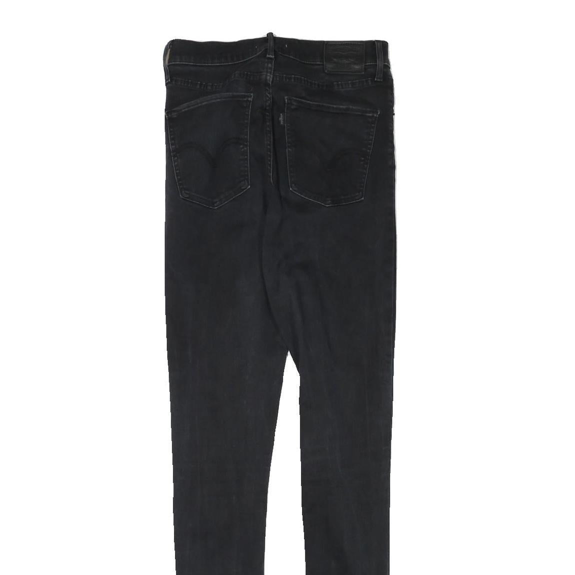 LEVI'S Womens Slim Black Skinny Denim Dark Jeans W26 L33 Stylish Zip