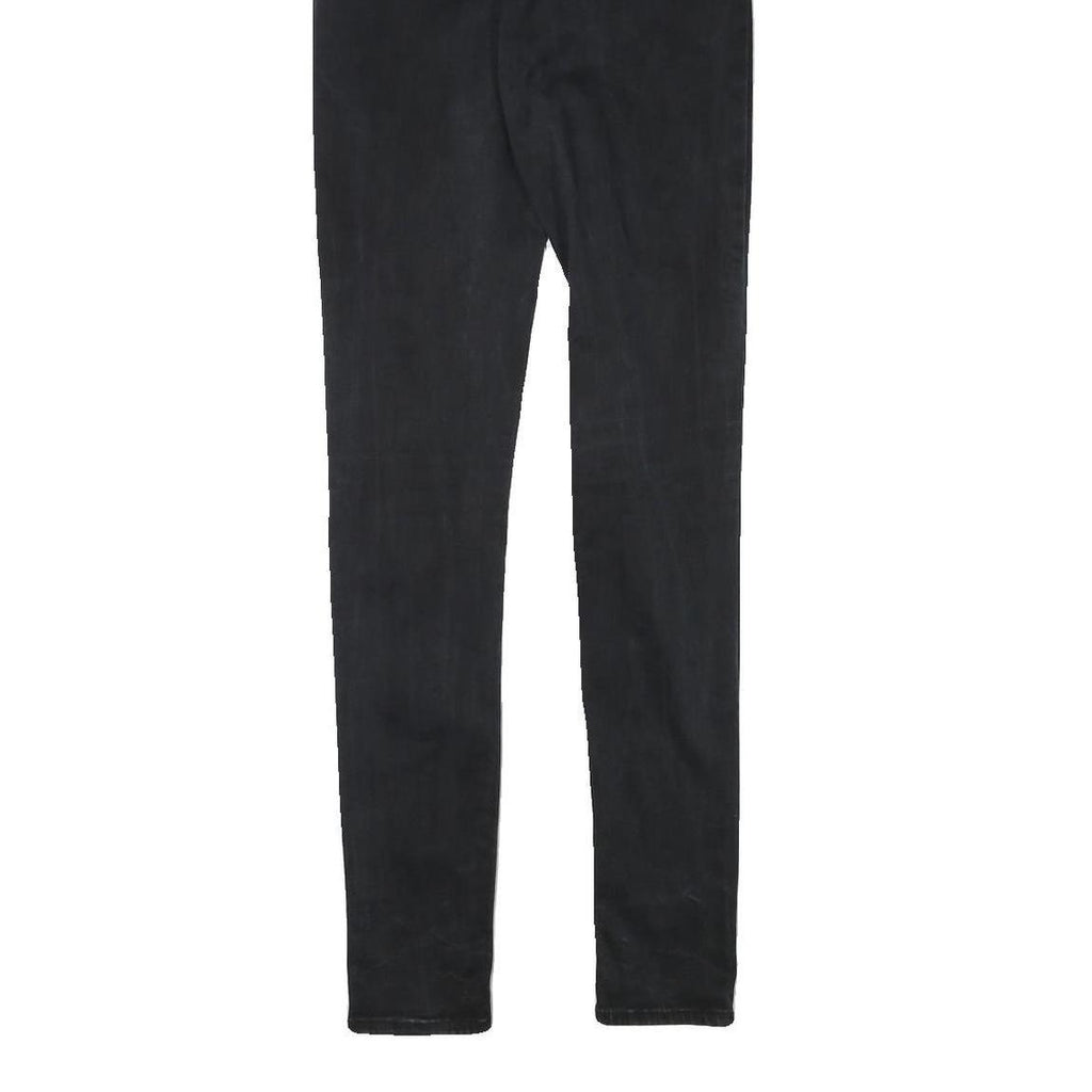 LEVI'S Womens Slim Black Skinny Denim Dark Jeans W26 L33 Stylish Zip