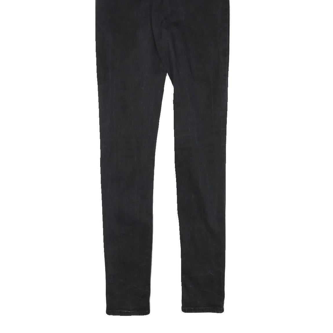 LEVI'S Womens Slim Black Skinny Denim Dark Jeans W26 L33 Stylish Zip