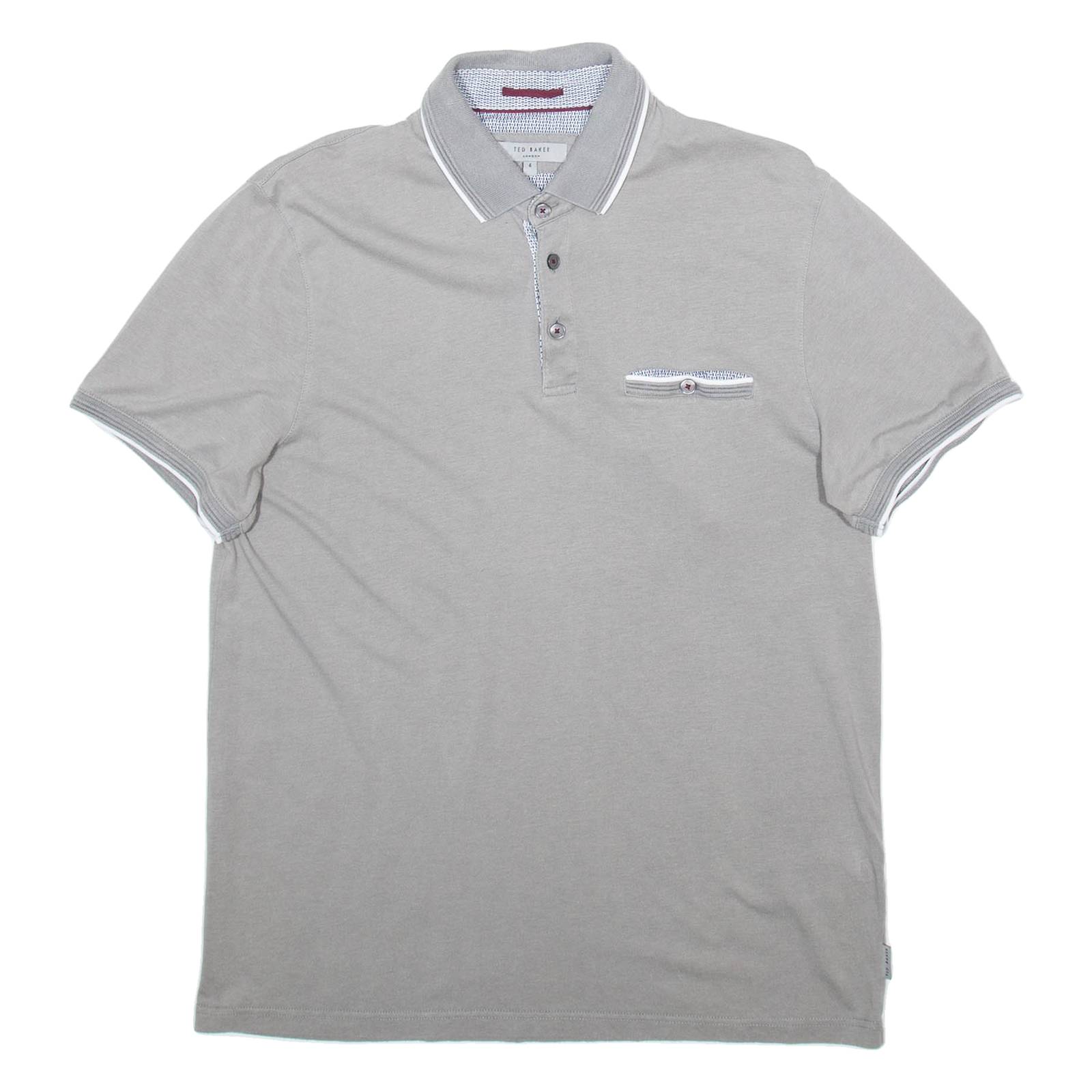 TED BAKER Mens Polo Shirt Grey S