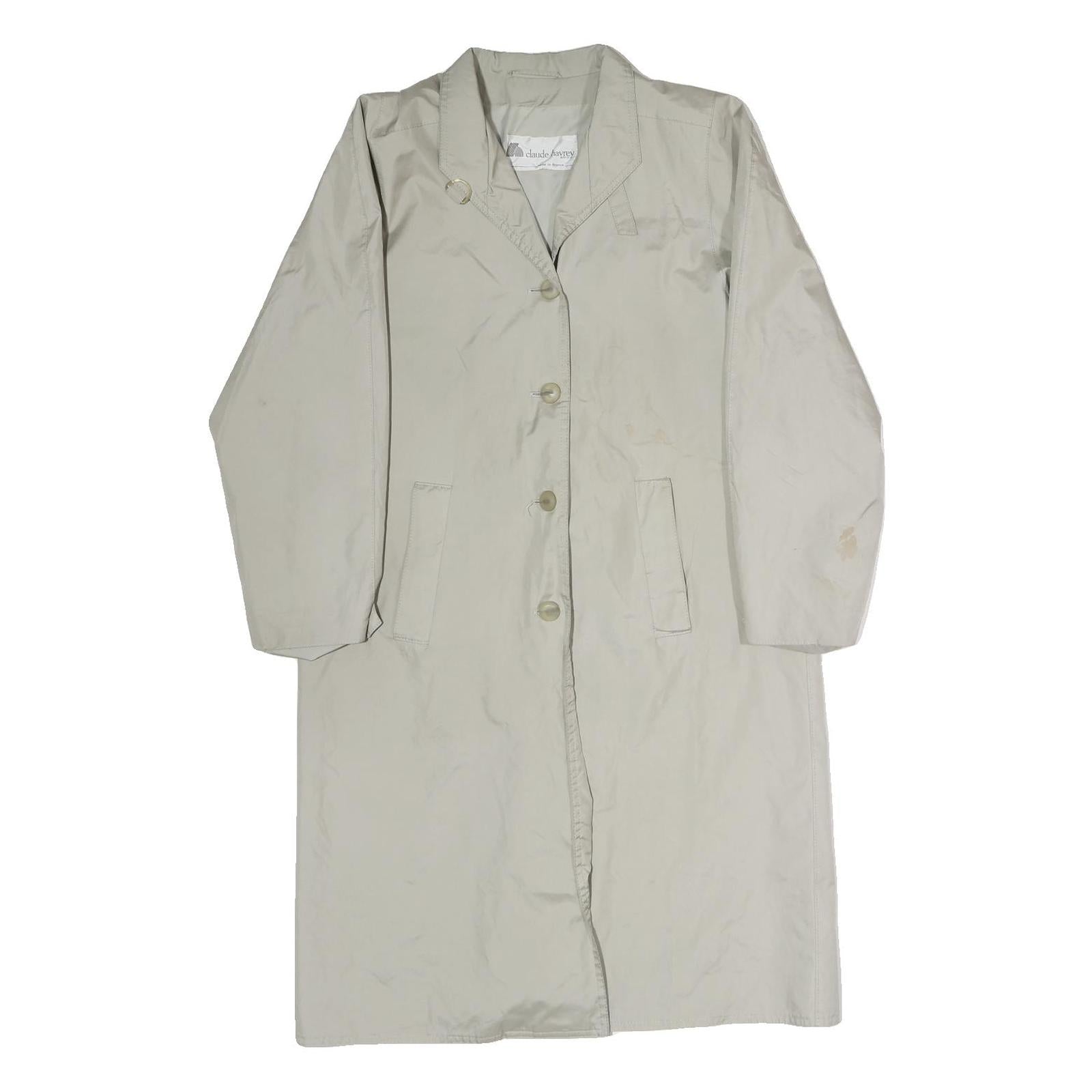 CLAUDE HAVREY Mens Beige Cotton Classic Button Jacket M Plain Casual Outerwear