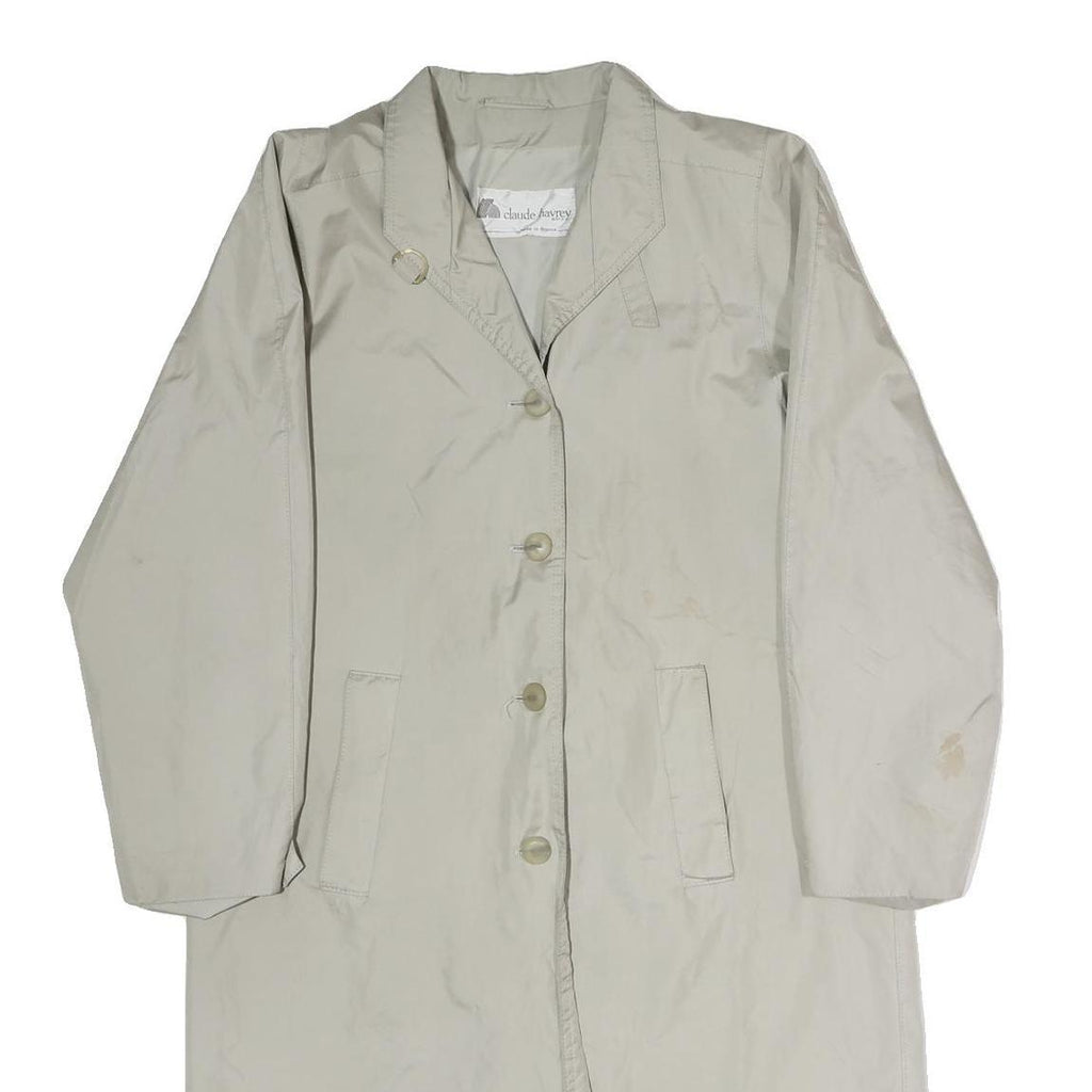 CLAUDE HAVREY Mens Beige Cotton Classic Button Jacket M Plain Casual Outerwear