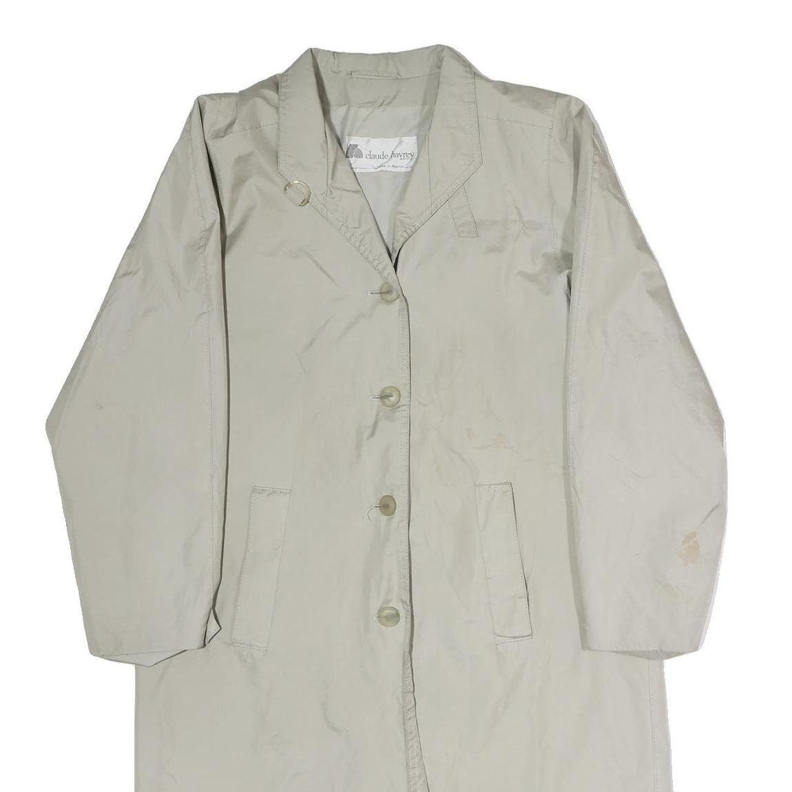 CLAUDE HAVREY Mens Beige Cotton Classic Button Jacket M Plain Casual Outerwear