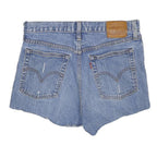 LEVI'S Womens Denim Blue Casual Shorts S W28 Distressed Raw Hem