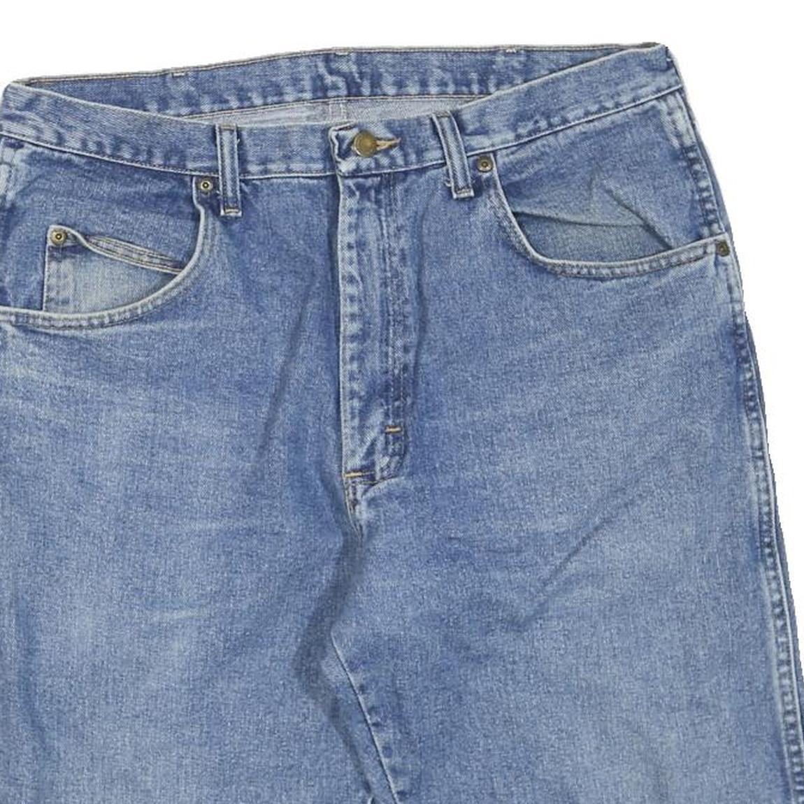 WRANGLER Mens Denim Blue Shorts L W36 Classic Fit Casual Cotton Blend