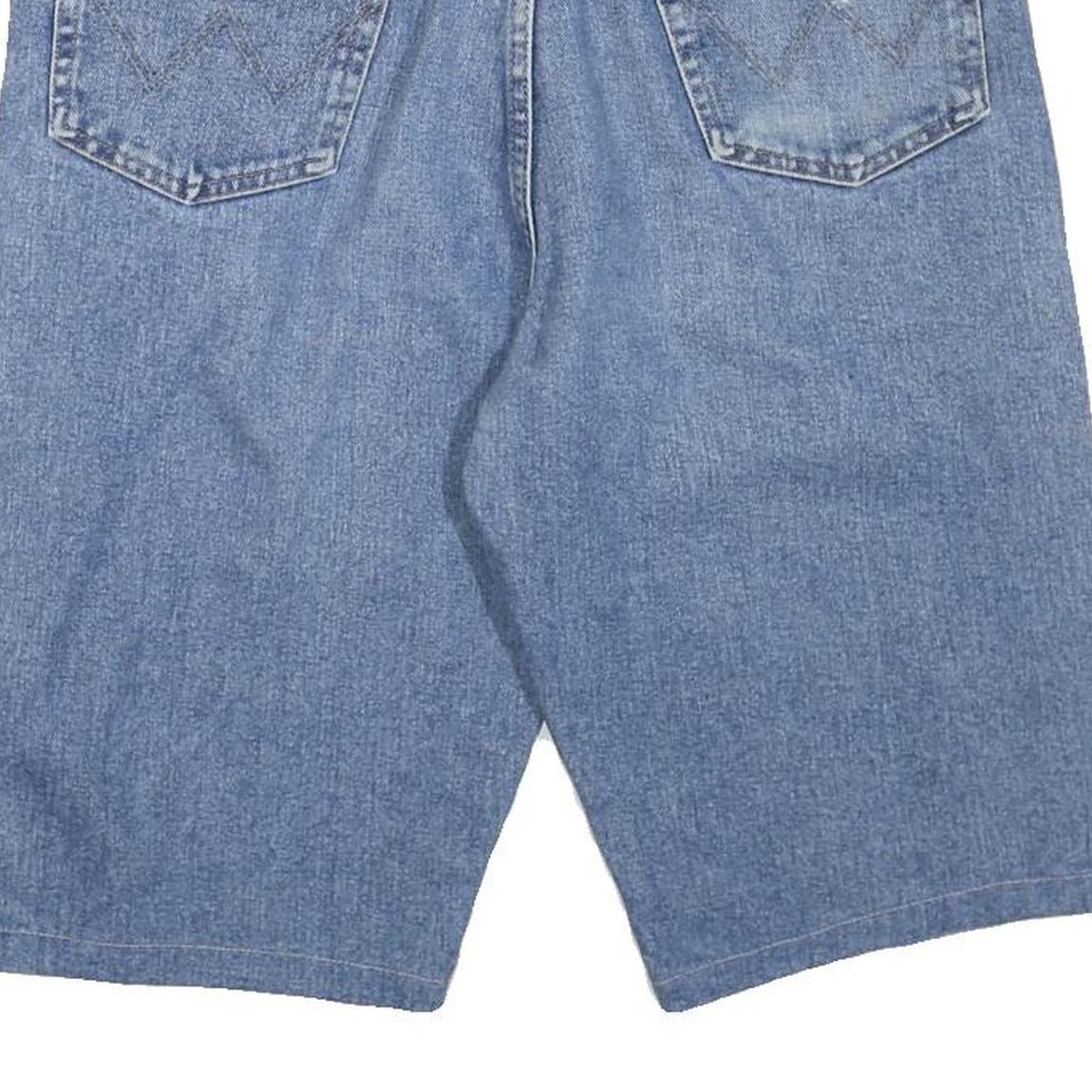 WRANGLER Mens Denim Blue Shorts L W36 Classic Fit Casual Cotton Blend