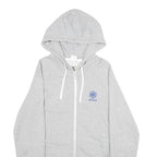 REEBOK Mens Grey Full Zip Hoodie S Cotton Casual Tracksuit Top