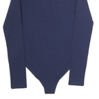 FILA Womens Navy Blue Logo Printed Bodysuit Long Sleeve Crew Neck XS Cotton