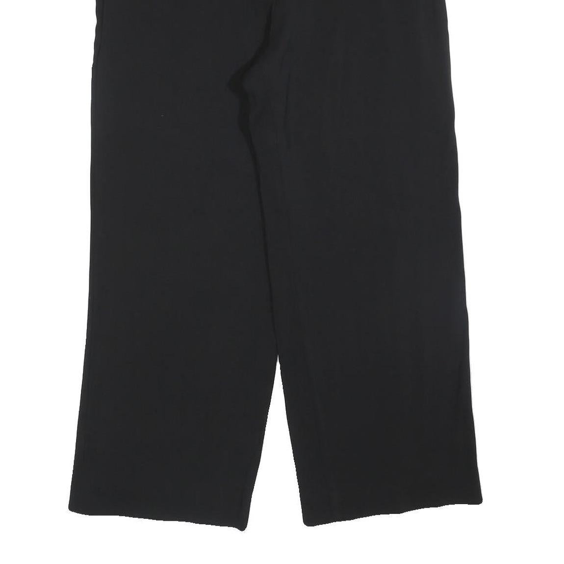 MASSIMO DUTTI Womens Black Polyester Blend Relaxed Straight Trousers W36 L28