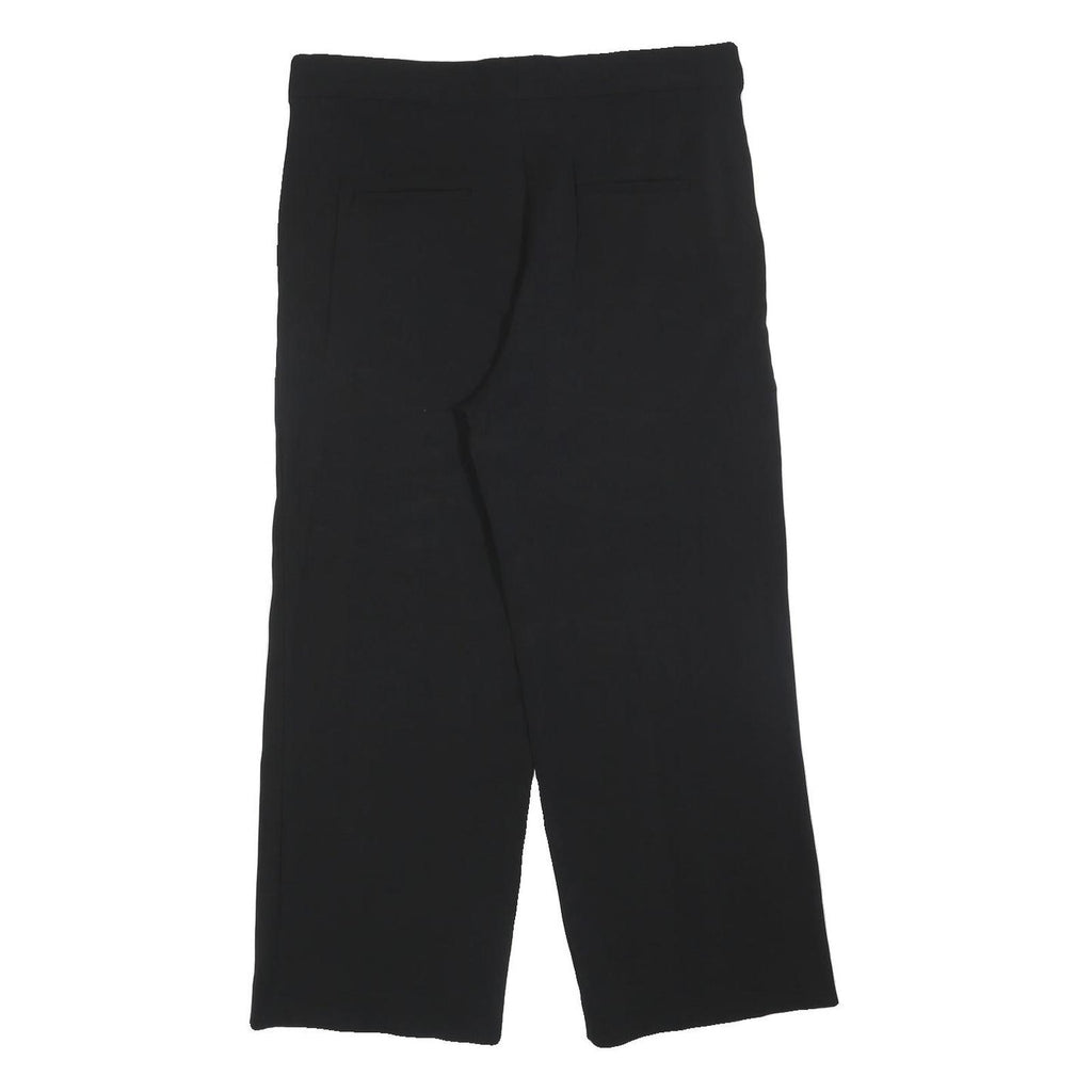 MASSIMO DUTTI Womens Black Polyester Blend Relaxed Straight Trousers W36 L28