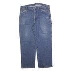 DICKIES Mens Jeans Blue Regular Straight Denim Medium W38 L30 Workwear Zip